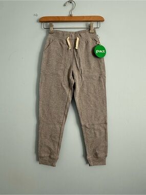 PACT Kids Organic Cotton Jogger Pants Heather Grey Size 6K Unisex NWT